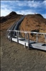 Stairs to the top of a volcanic cone on Bartolome Island